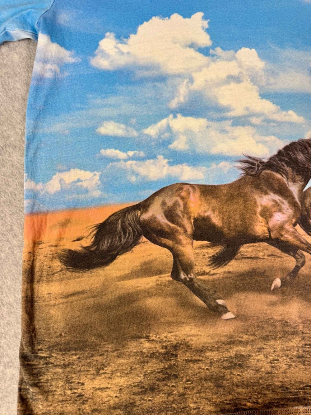 twik Women’s Size L Graphic Tee with Running Horses - Organic Cotton - Picture 3 of 11